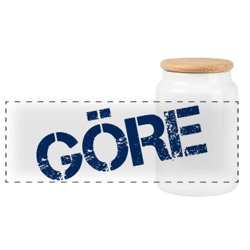 BRAT - Panoramic Cookie Jar with Wooden Lid - white - Front