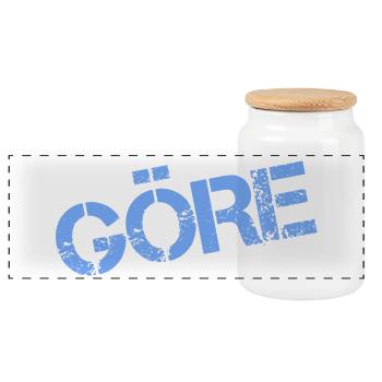 BRAT - Panoramic Cookie Jar with Wooden Lid - white - Front