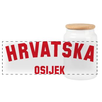OSIJEK Hrvatska Croatia - Panorama Keksdose mit Holzdeckel - Weiß - Vorne