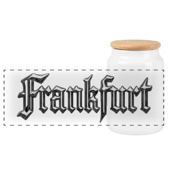 Frankfurt Gothic Chrome - Panorama Keksdose mit Holzdeckel - Weiß - Vorne