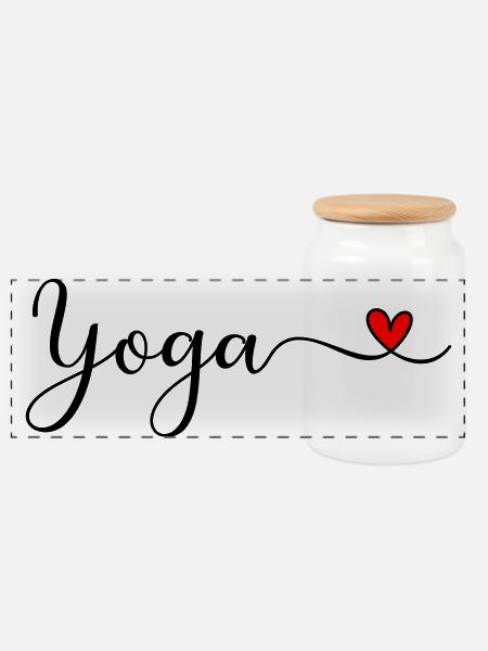 Yoga - Panorama Keksdose mit Holzdeckel - Weiß