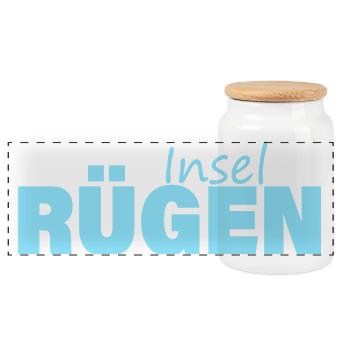 Île de Rügen - Boîte à biscuits avec couvercle en bois - blanc - Devant