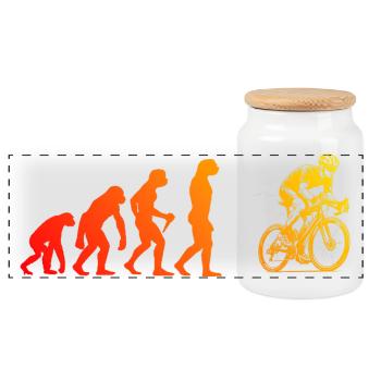 Ich liebe Roadbike cooles Motiv für Rennrad - Panorama Keksdose mit Holzdeckel - Weiß - Vorne