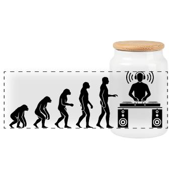L’évolution du DJ d’humain à icône musicale - Boîte à biscuits avec couvercle en bois - blanc - Devant