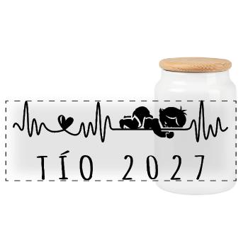 Tío 2027 Latido del Corazón - Futuro Tío - Panorama Keksdose mit Holzdeckel - Weiß - Vorne