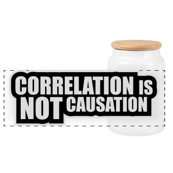 Correlation Is Not Causation Nerd Wissenschaft - Panorama Keksdose mit Holzdeckel - Weiß - Vorne