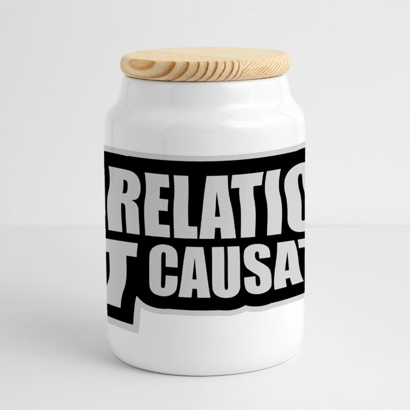 Correlation Is Not Causation Nerd Science Panoramic Cookie Jar with Wooden Lid