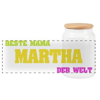 Muttertag Martha - Panorama Keksdose mit Holzdeckel - Weiß - Vorne