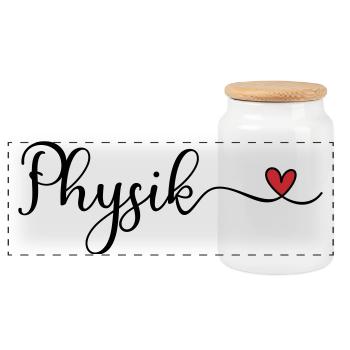 Physics - Panoramic Cookie Jar with Wooden Lid - white - Front