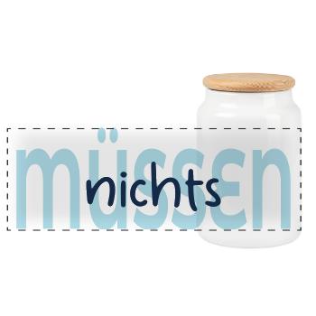 Freedom Nothing has to be done - Panoramic Cookie Jar with Wooden Lid - white - Front