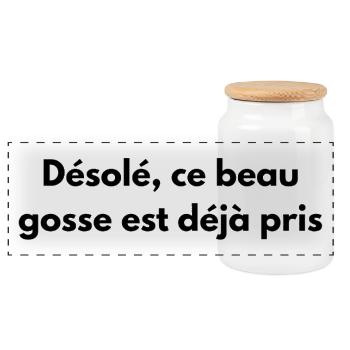 Désolé, ce beau gosse est déjà pris - Boîte à biscuits avec couvercle en bois - blanc - Devant