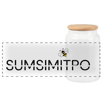 SUMSIMITPO - Panorama Keksdose mit Holzdeckel - Weiß - Vorne