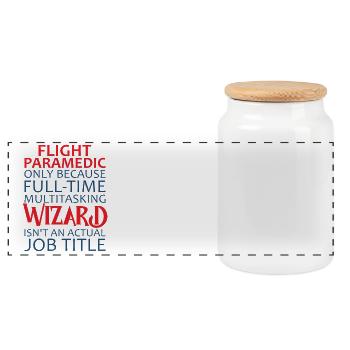 Flight Paramedic Wizard air rescue - Panoramic Cookie Jar with Wooden Lid - white - Front