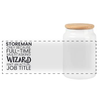 Storeman multitasking Wizard - Panorama Keksdose mit Holzdeckel - Weiß - Vorne