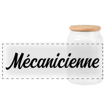 Mécanicienne Automobile Réparation Moteur Auto Pro - Boîte à biscuits avec couvercle en bois - blanc - Devant