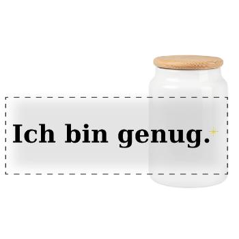 I'm enough - Panoramic Cookie Jar with Wooden Lid - white - Front