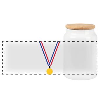 Médaille d'Or - France - Boîte à biscuits avec couvercle en bois - blanc - Devant