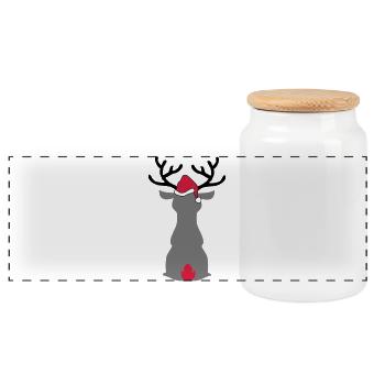 weihnachten - Panorama Keksdose mit Holzdeckel - Weiß - Vorne