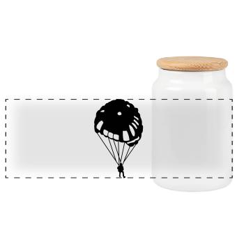 ut15 - Boîte à biscuits avec couvercle en bois - blanc - Devant