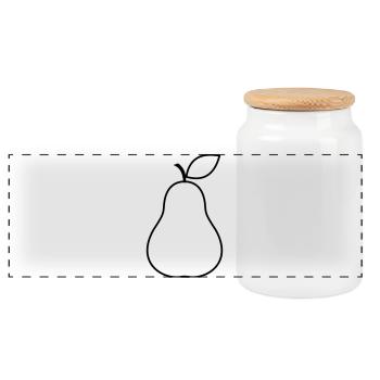 Pear fruit fruit vegan vegetarian fruity - Panoramic Cookie Jar with Wooden Lid - white - Front