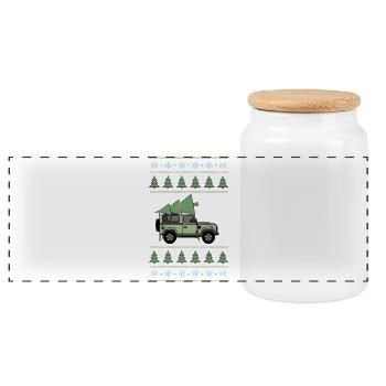 Verteidiger 90 - Weihnachtsbaum - Panorama Keksdose mit Holzdeckel - Weiß - Vorne