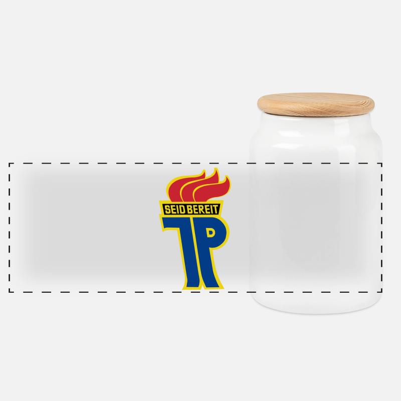 Jungpionier - Boîte à biscuits avec couvercle en bois - blanc