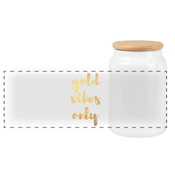 Gold Vibes Only Yoga Décoration cool Citations - Boîte à biscuits avec couvercle en bois - blanc - Devant