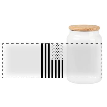Stars and Stripes American Flag - Panoramic Cookie Jar with Wooden Lid - white - Front