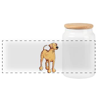 Souriant Rhodesian Ridgeback - Boîte à biscuits avec couvercle en bois - blanc - Devant