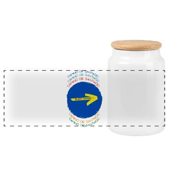Flecha Amarilla - Boîte à biscuits avec couvercle en bois - blanc - Devant