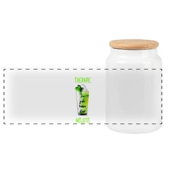 Thérapie mojito besoin unique - Boîte à biscuits avec couvercle en bois - blanc - Devant