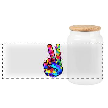 Cool Funny Chill - Panoramic Cookie Jar with Wooden Lid - white - Front