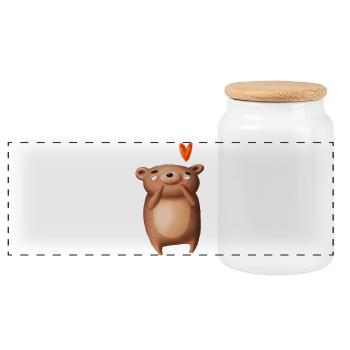 Animal romantique de chien embarrassé - Boîte à biscuits avec couvercle en bois - blanc - Devant