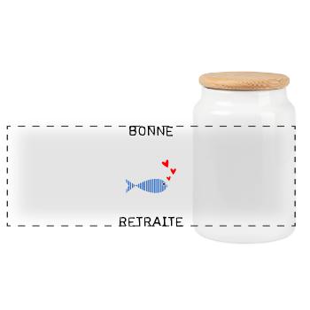 RETRAITE. BONNE RETRAITE. JOYEUSE RETRAITE - Boîte à biscuits avec couvercle en bois - blanc - Devant