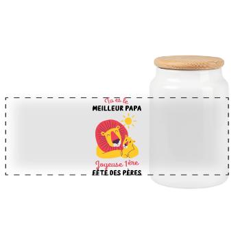 Body bébé meilleur papa première fête des pères - Boîte à biscuits avec couvercle en bois - blanc - Devant