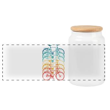 Rainbow Bike Stack Steigung - Panorama Keksdose mit Holzdeckel - Weiß - Vorne