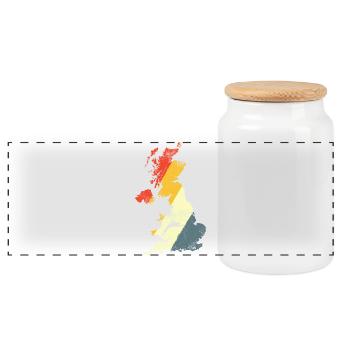 UK Map Prism Gradient - Panoramic Cookie Jar with Wooden Lid - white - Front