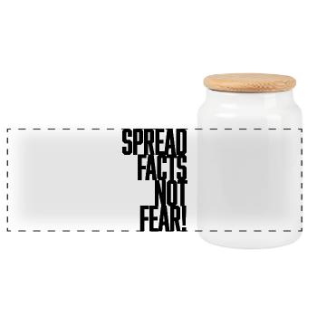 Spread Facts Not Fear - Panorama Keksdose mit Holzdeckel - Weiß - Vorne