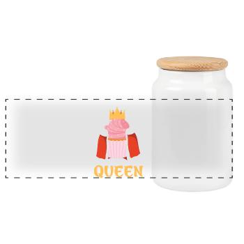 Cupcake Queen – Königin mit Krone Design - Panorama Keksdose mit Holzdeckel - Weiß - Vorne