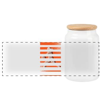 Basketball Women's Basketball Women's Basketball - Panoramic Cookie Jar with Wooden Lid - white - Front