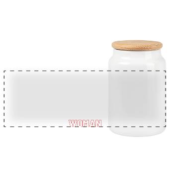 Prise par une femme fantastique Griffe - Boîte à biscuits avec couvercle en bois - blanc - Devant
