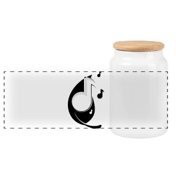Sheet music - Panoramic Cookie Jar with Wooden Lid - white - Front