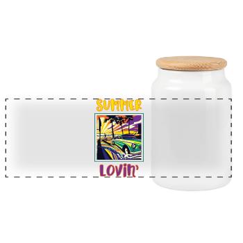 Summer Lovin' - Panorama Keksdose mit Holzdeckel - Weiß - Vorne