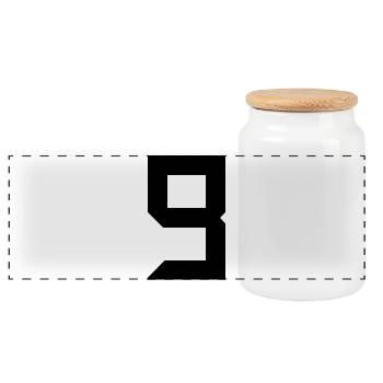 9. 9 YEARS. 9th ANNIVERSARY. BIRTHDAY 9 YEARS - Panoramic Cookie Jar with Wooden Lid - white - Front