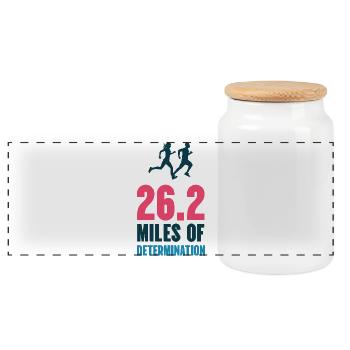 Marathon - 26,2 Miles of Determination - Panoramic Cookie Jar with Wooden Lid - white - Front