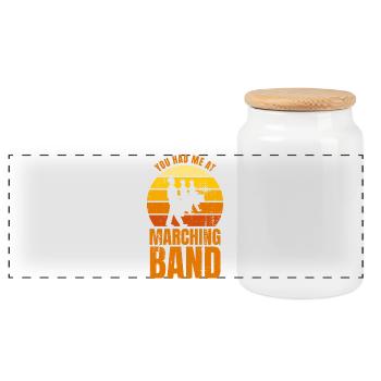 Marching bands joke - Panoramic Cookie Jar with Wooden Lid - white - Front