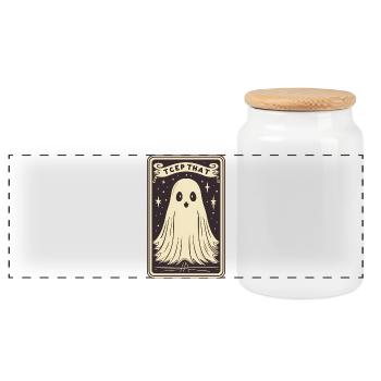 Tarot Card Mind - Panoramic Cookie Jar with Wooden Lid - white - Front