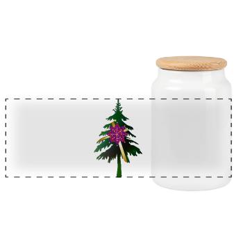 Arbre de Noël ou arbre de Noël & noeud cadeau - Boîte à biscuits avec couvercle en bois - blanc - Devant