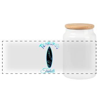TEAHUPO'O - Boîte à biscuits avec couvercle en bois - blanc - Devant
