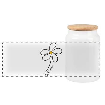 VALENTINE'S DAY. Bachelorette party. I LOVE YOU. I LOVE YOU. LOVE - Panoramic Cookie Jar with Wooden Lid - white - Front